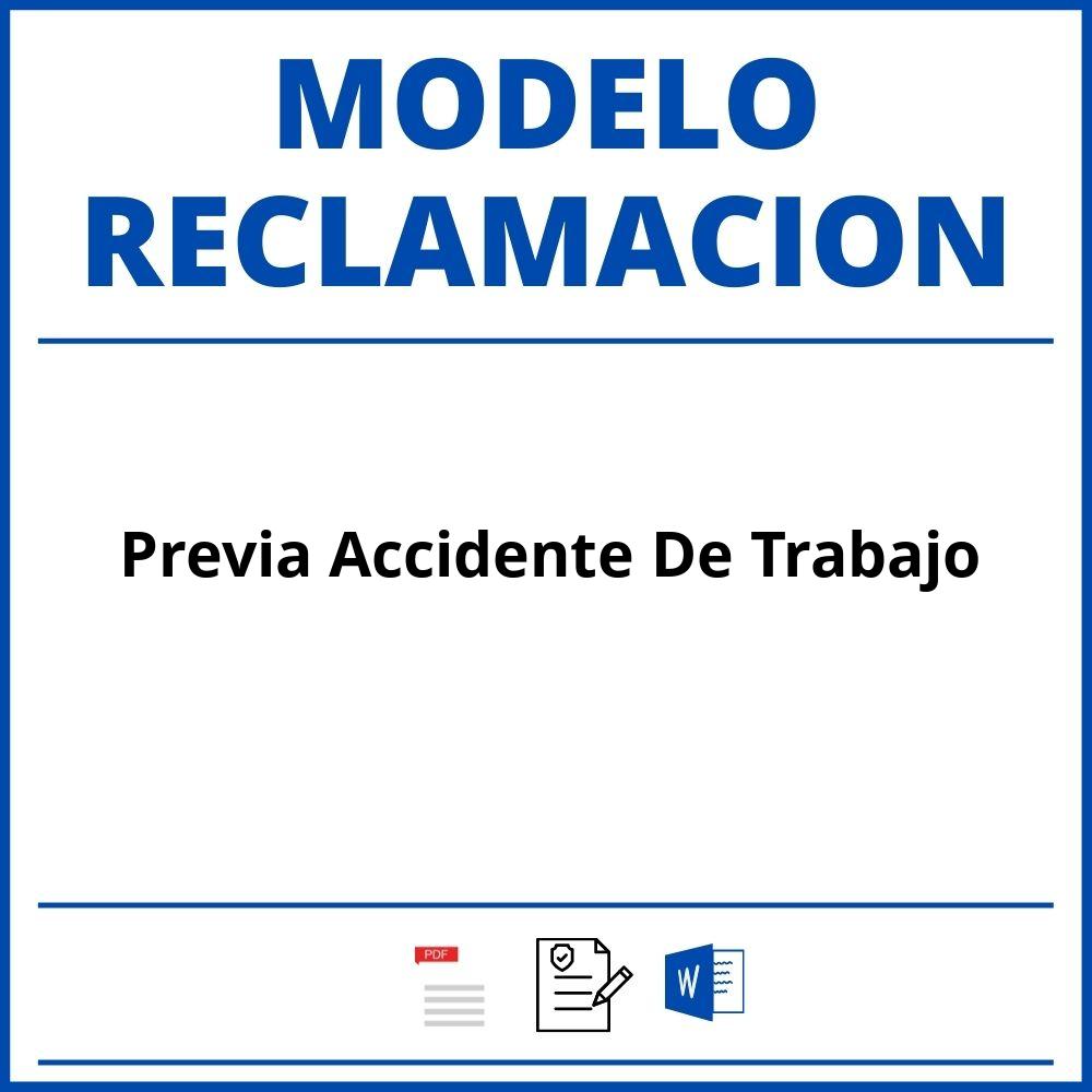 Modelo Reclamacion Previa Accidente De Trabajo