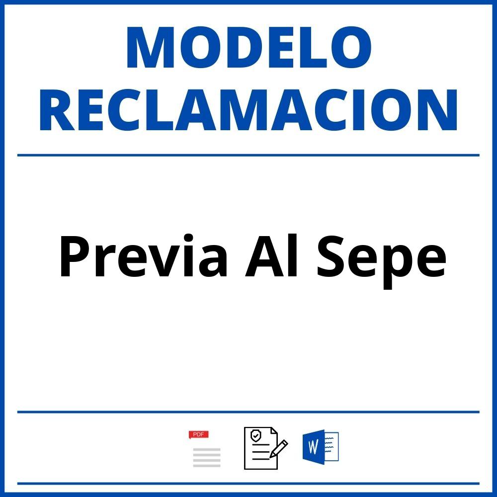Modelo Reclamacion Previa Al Sepe Word Pdf 5783