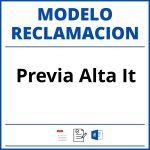 Modelo Reclamacion Previa Alta It