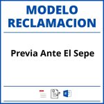 Modelo Reclamacion Previa Ante El Sepe