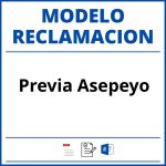 Modelo Reclamacion Previa Asepeyo