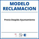 Modelo Reclamacion Previa Despido Ayuntamiento