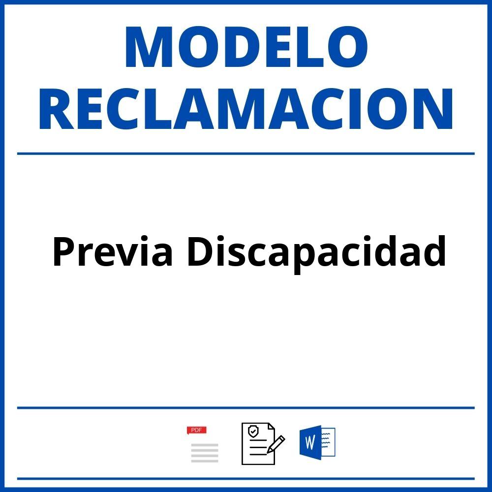 Modelo Reclamacion Previa Discapacidad