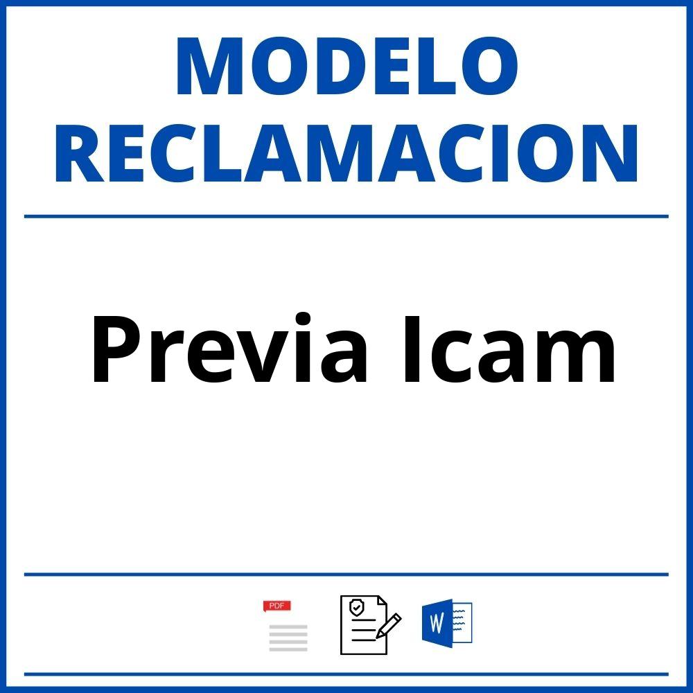 Modelo Reclamacion Previa Icam