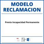 Modelo Reclamacion Previa Incapacidad Permanente