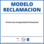 Modelo Reclamacion Previa Inss Incapacidad Permanente