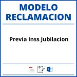 Modelo Reclamacion Previa Inss Jubilacion