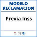 Modelo Reclamacion Previa Inss