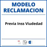 Modelo Reclamacion Previa Inss Viudedad