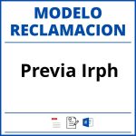 Modelo Reclamacion Previa Irph