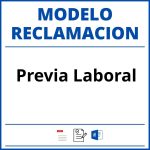 Modelo Reclamacion Previa Laboral