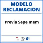 Modelo Reclamacion Previa Sepe Inem