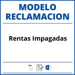 Modelo Reclamacion Rentas Impagadas